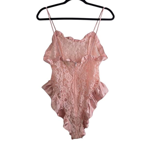 Victoria's Secret Vintage Gold Label Coral Pink Medium Teddy Lingerie Bodysuit - Picture 9 of 16